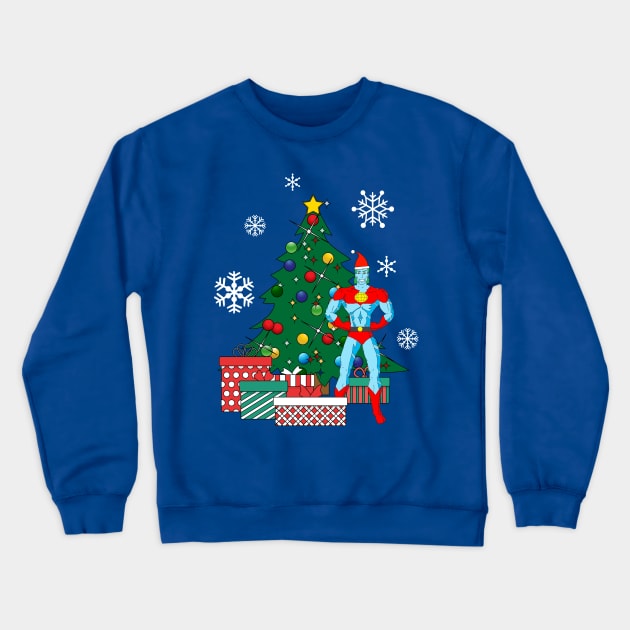 Captain Planet Around The Christmas Tree Crewneck Sweatshirt by Nova5